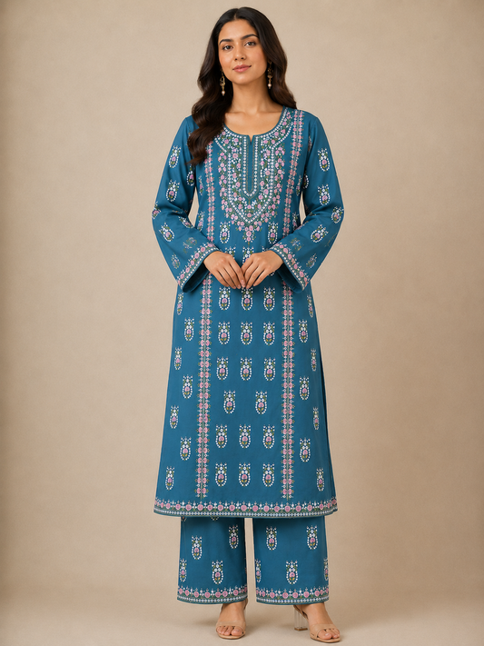 Ocean Bloom | Embroidered Lawn 1-Piece